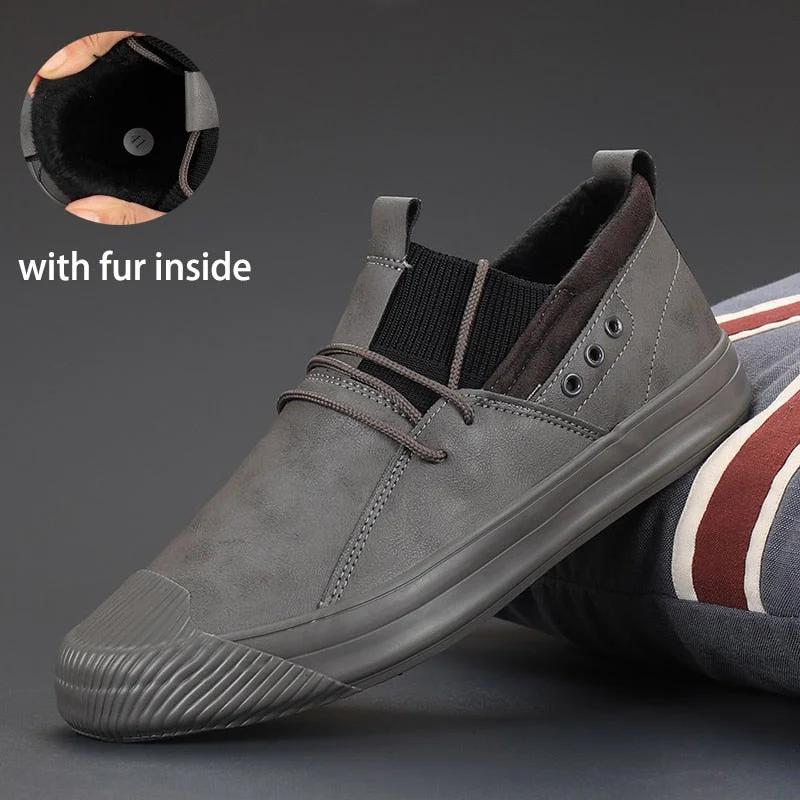 YITU British Style Men's Simple Casual Shoes Spring Autumn Men's Leisure Vulcanize Shoes Luxury Breathable Loafers Sneaker