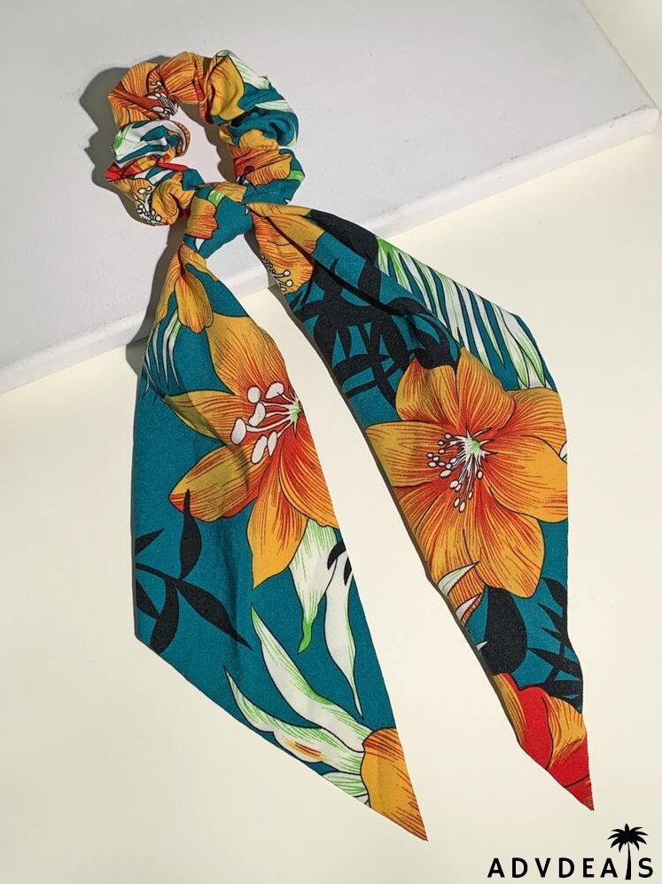 Flower Print Hair Tie