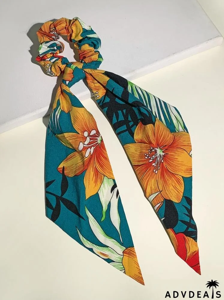 Flower Print Hair Tie