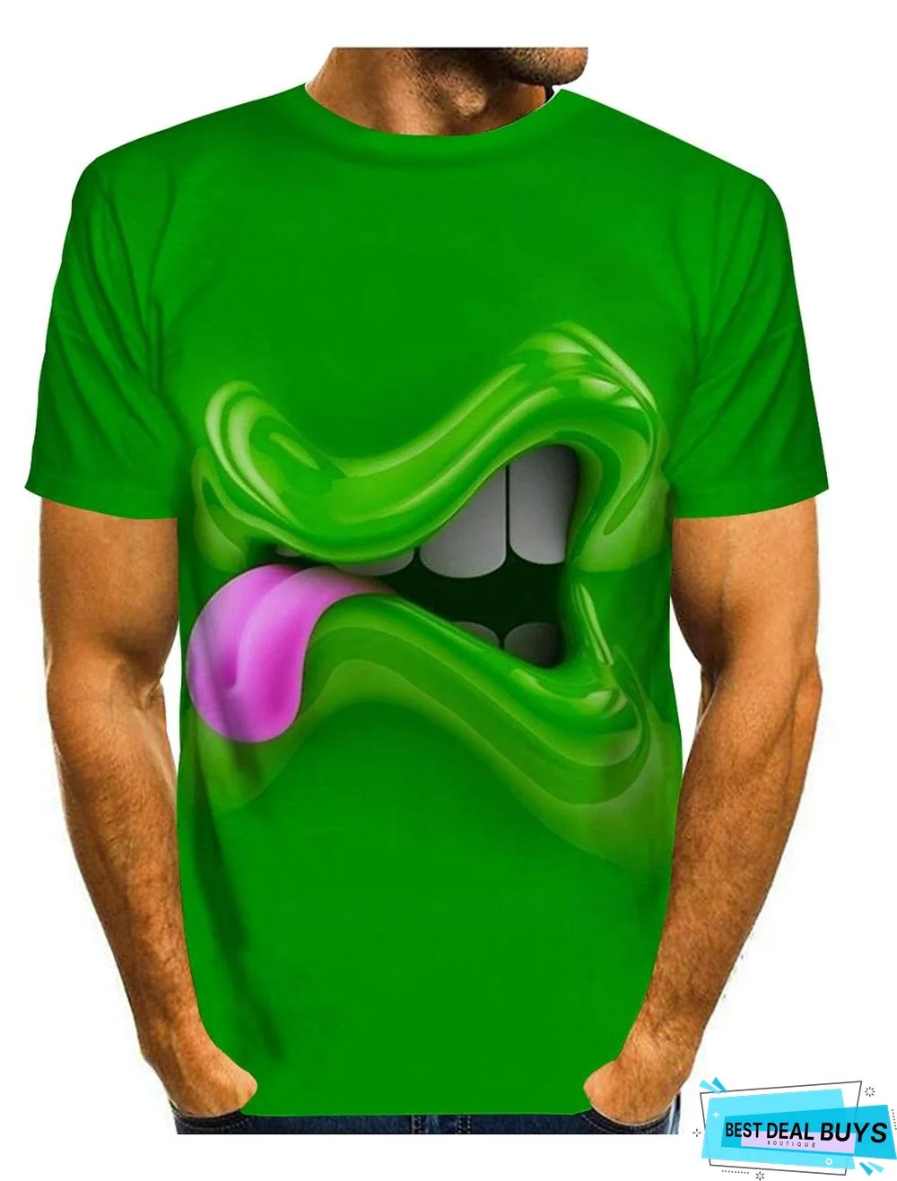 Men's Tee T-Shirt 3D Print Graphic Prints Animal Short Sleeve Casual Tops Cartoon Big and Tall Round Neck