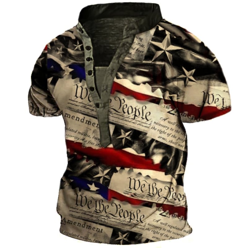 Men's Casual Graphic Printed Short Sleeve T-shirt