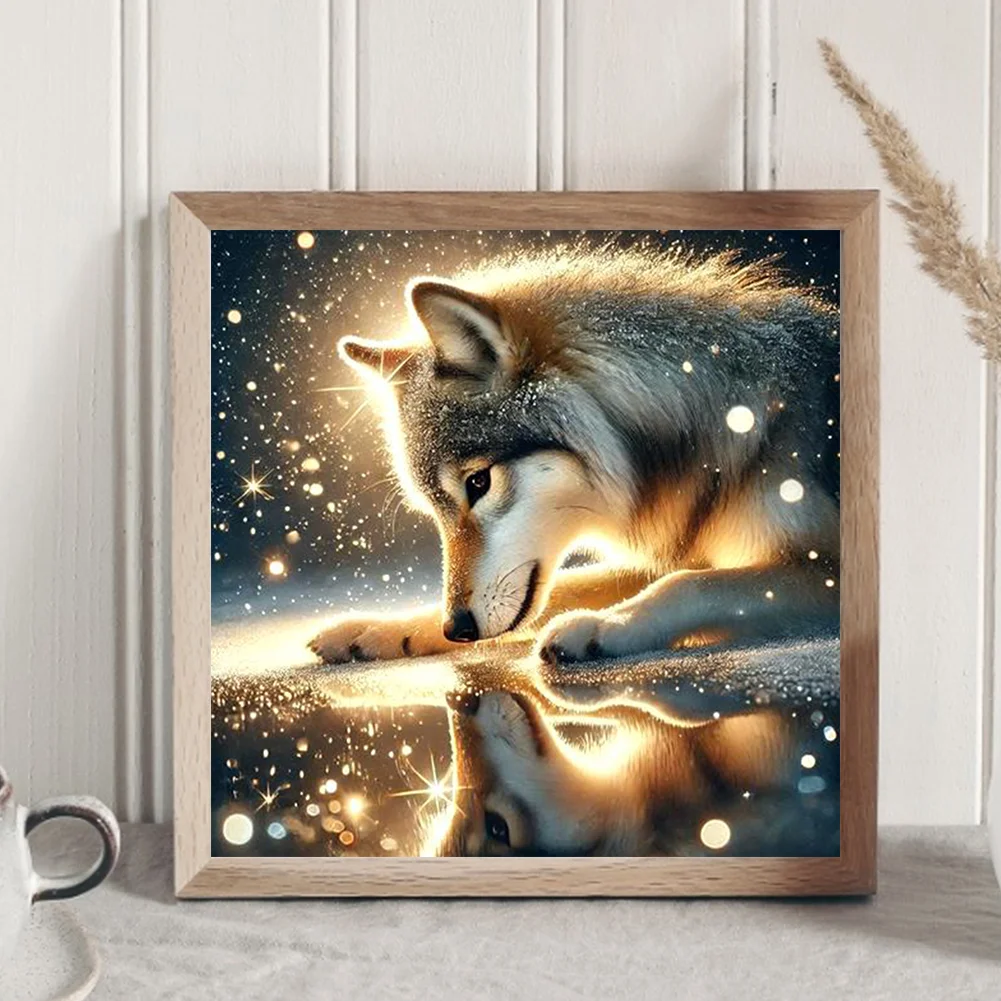 Diamond Painting - Full Round Drill - Snow Wolf(Canvas|30*30cm)