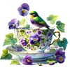 Bird Teacup-14CT Counted Cross Stitch Kit(40x40cm)