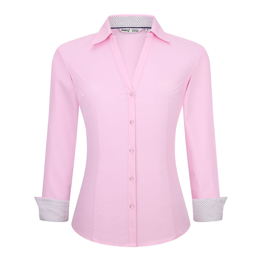 Women's Recycle Bamboo Fabric Shirt Pink Alex Vando Fashion