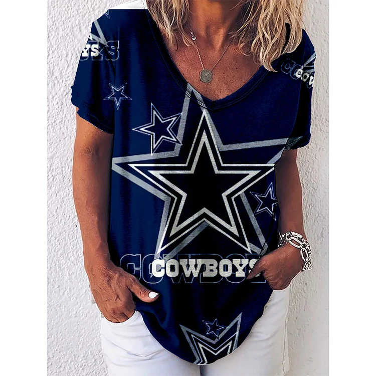 Dallas Cowboys  Lightweight Short Sleeve V-Neck T-Shirt