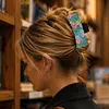 Green Flowers DIY Diamond Painting Claw Clips for Adults Beginners Diamond Art Western Hair Clips Anti-Slip Design for Women Long Short Hairstyle Jewelry Supplies