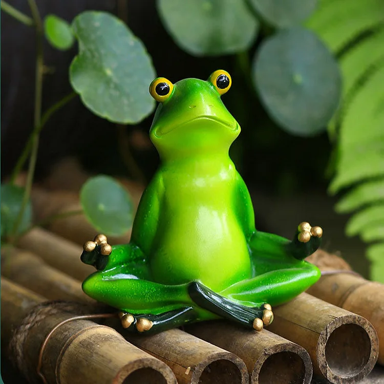 Cute Yoga Frog Statues Garden Decor