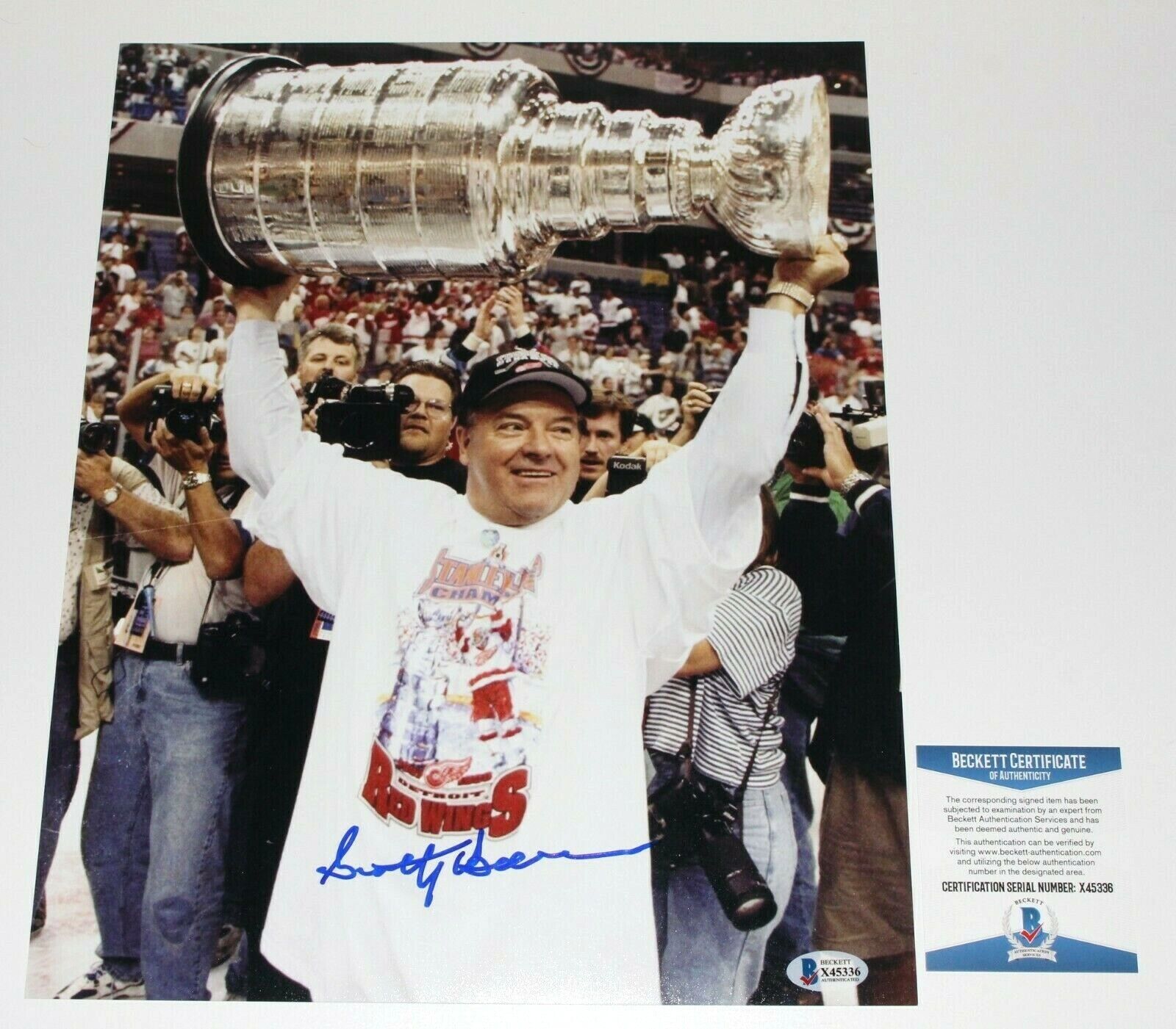 SCOTTY BOWMAN DETROIT RED WINGS 1998 STANLEY CUP 11x14 Photo Poster painting BECKETT COA COACH