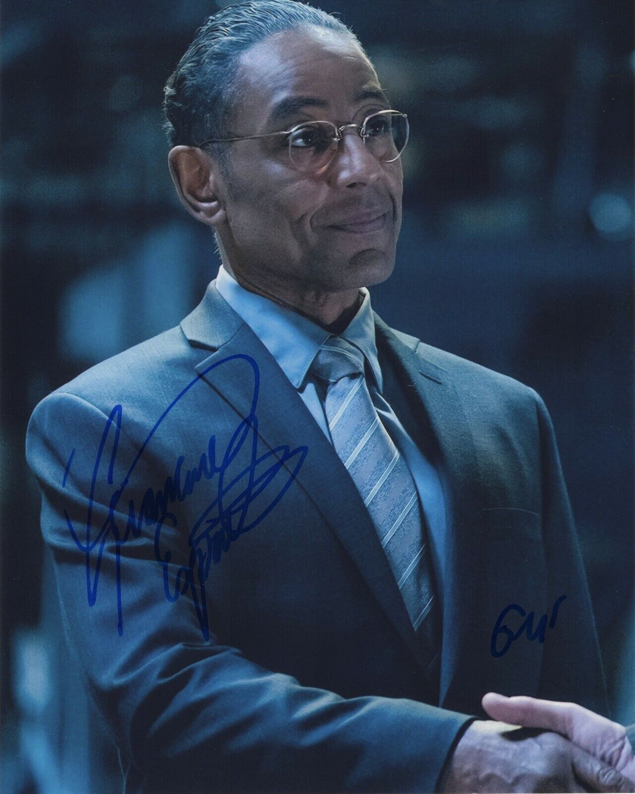 GIANCARLO ESPOSITO SIGNED AUTOGRAPH GUS FRING BREAKING BAD 8X10 Photo Poster painting PROOF