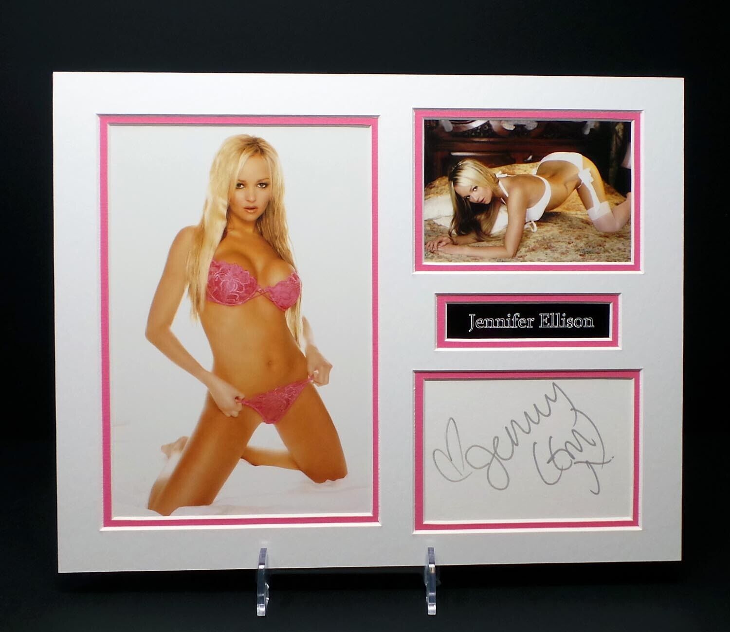 Jennifer ELLISON Signed Mounted Sexy Glamour Model Photo Poster painting Display AFTAL RD COA