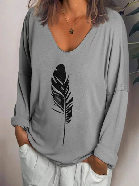 Long Sleeve Casual Cotton-Blend Shirts & Tops