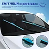 EMITHSUN OEM QUALITY 22" + 22" Premium All-Seasons Stable And Quiet Blue Windshield Wiper Blades (Set of 2)