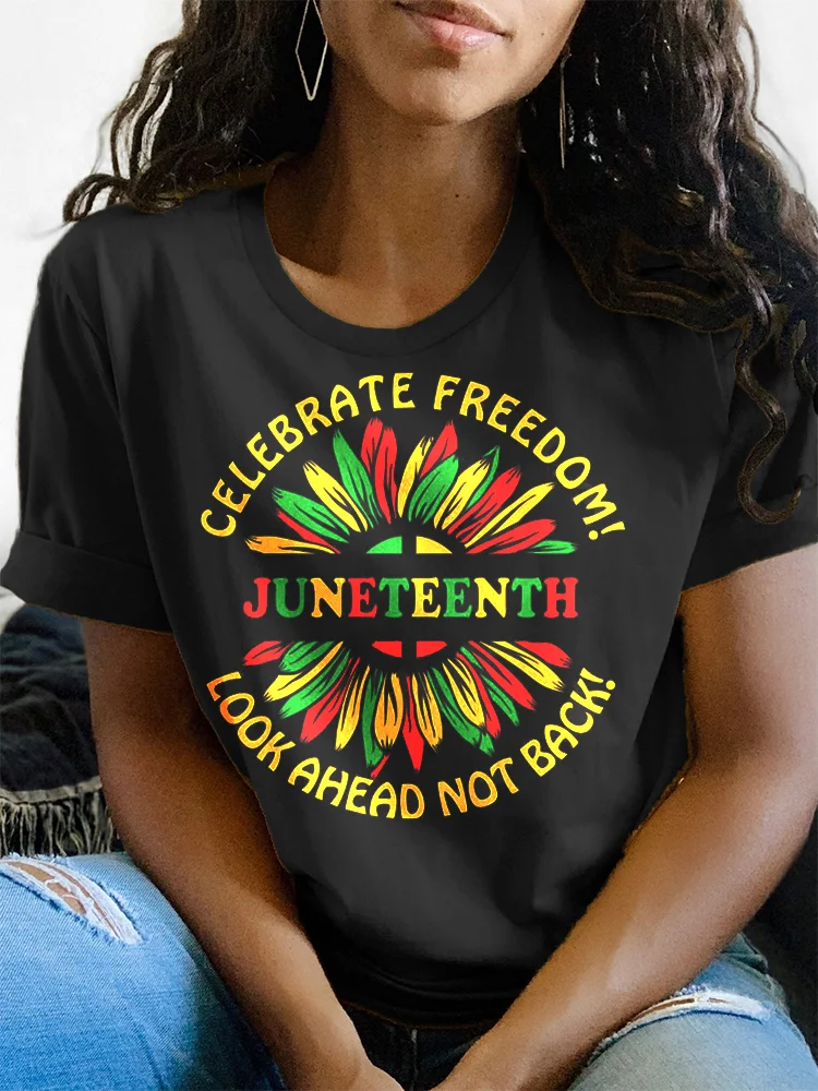Juneteenth Sunflower Slogans T Shirt