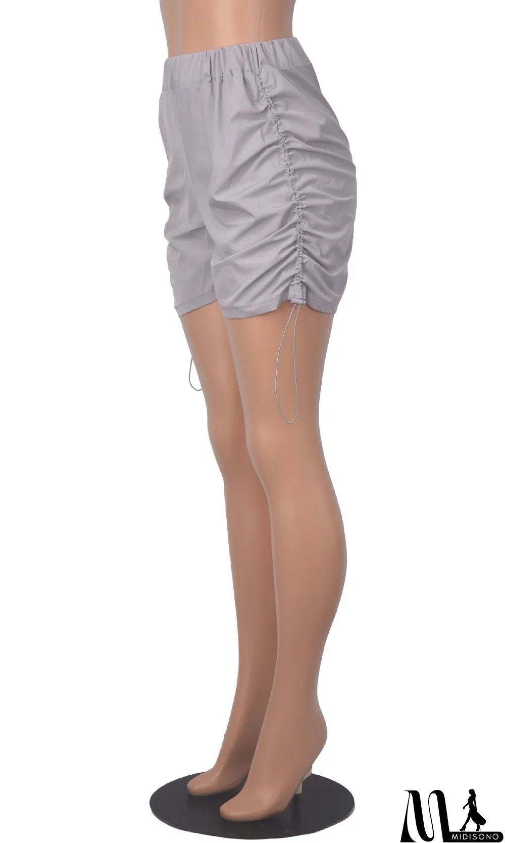 MidiSono - Solid Draw Pleated Sport Short