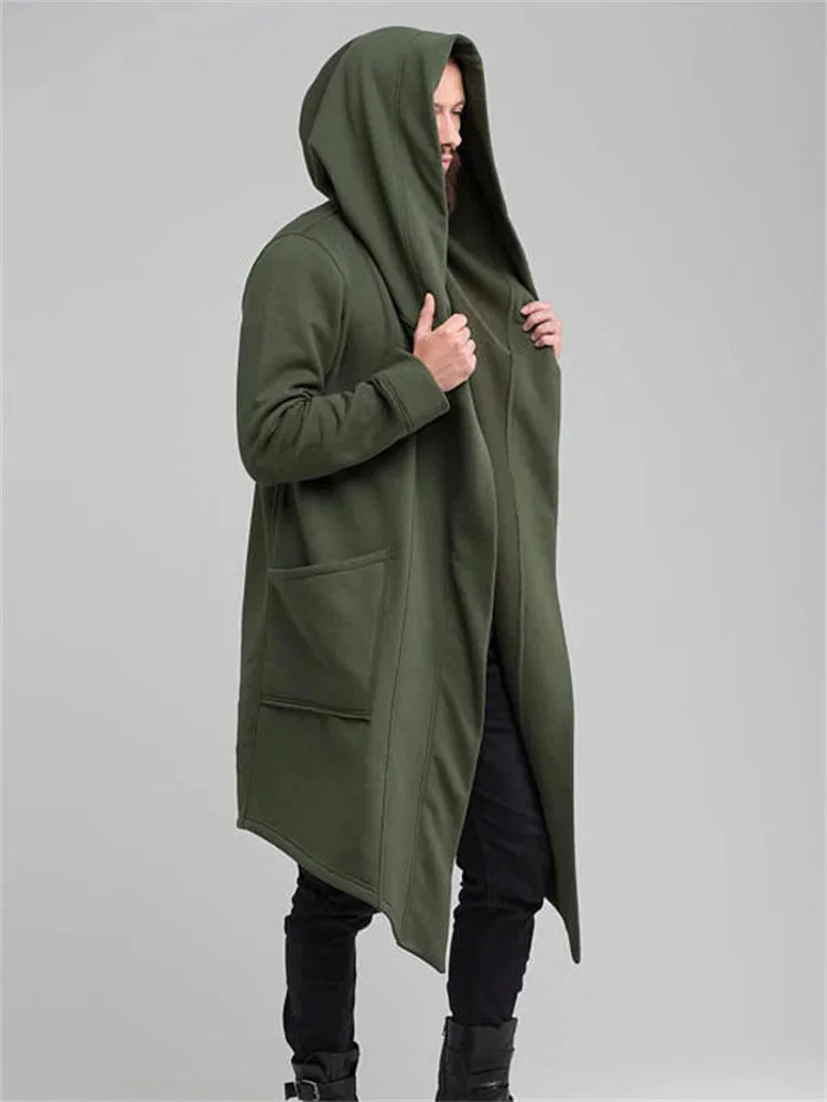 Nncharge Fashion Men Womens Cardigan Long Jackets Coats Spring Autumn Hooded Cloak Cape Coats Oversize Outwear Unisex Thin