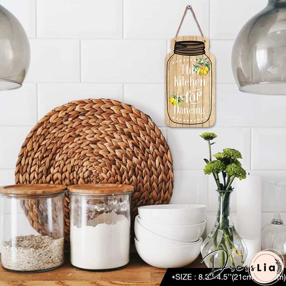 Putuo Decor-Kitchen Mason Jar Shape Plaque Wooden Signs for Rustic Kitchen Home Wall Decor（4.5"&times;8.3"）