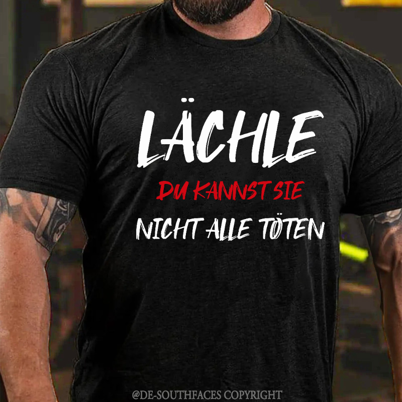 MoonWorks Damen Tanktop Mit Spruch 'Lächle Du Kannst Sie Nicht Alle Töten' - Racerback Baumwolle