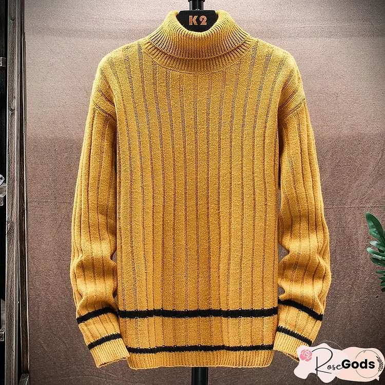 Men's High Neck Warm Sweater