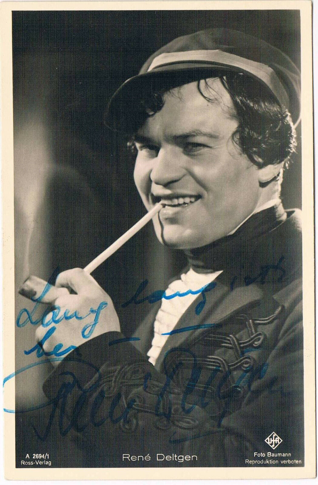 René Deltgen 1909-79 autograph signed postcard Photo Poster painting 3.5x5.5