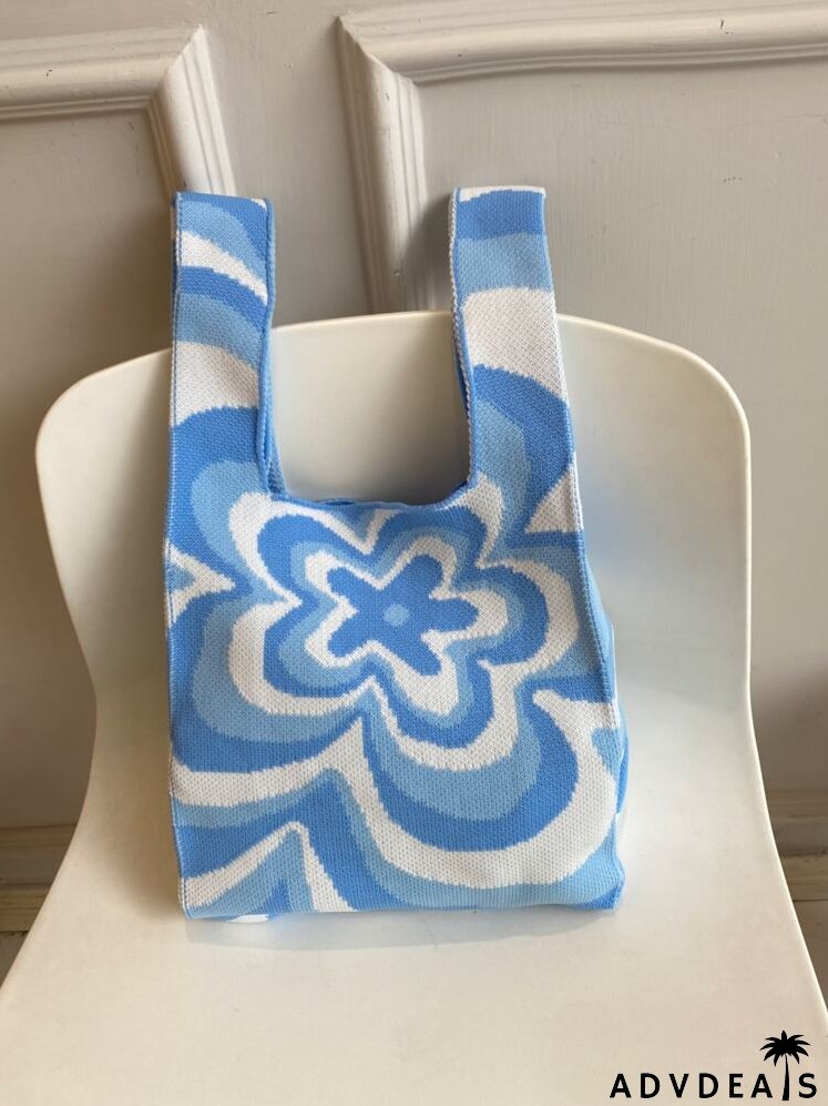 Floral Graphic Crochet Bag
