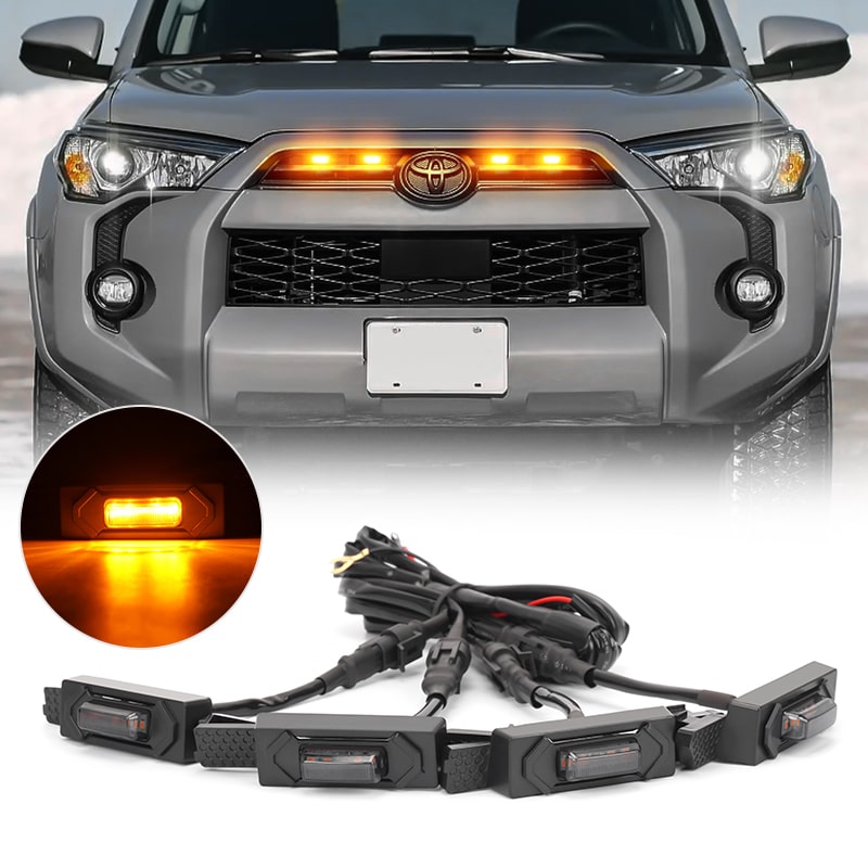 4Pcs LED Grill Lights for 2020-Later Toyota 4Runner SR5 TRD Off-Road Sport Limited