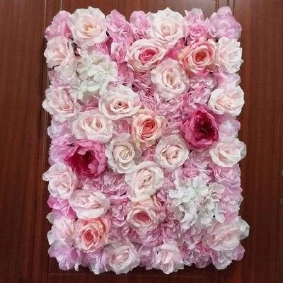 40x60cm Silk Rose Flower Champagne Artificial Flower DIY Wedding Decoration Flower Wall Panels Romantic Wedding Backdrop Decor 1118