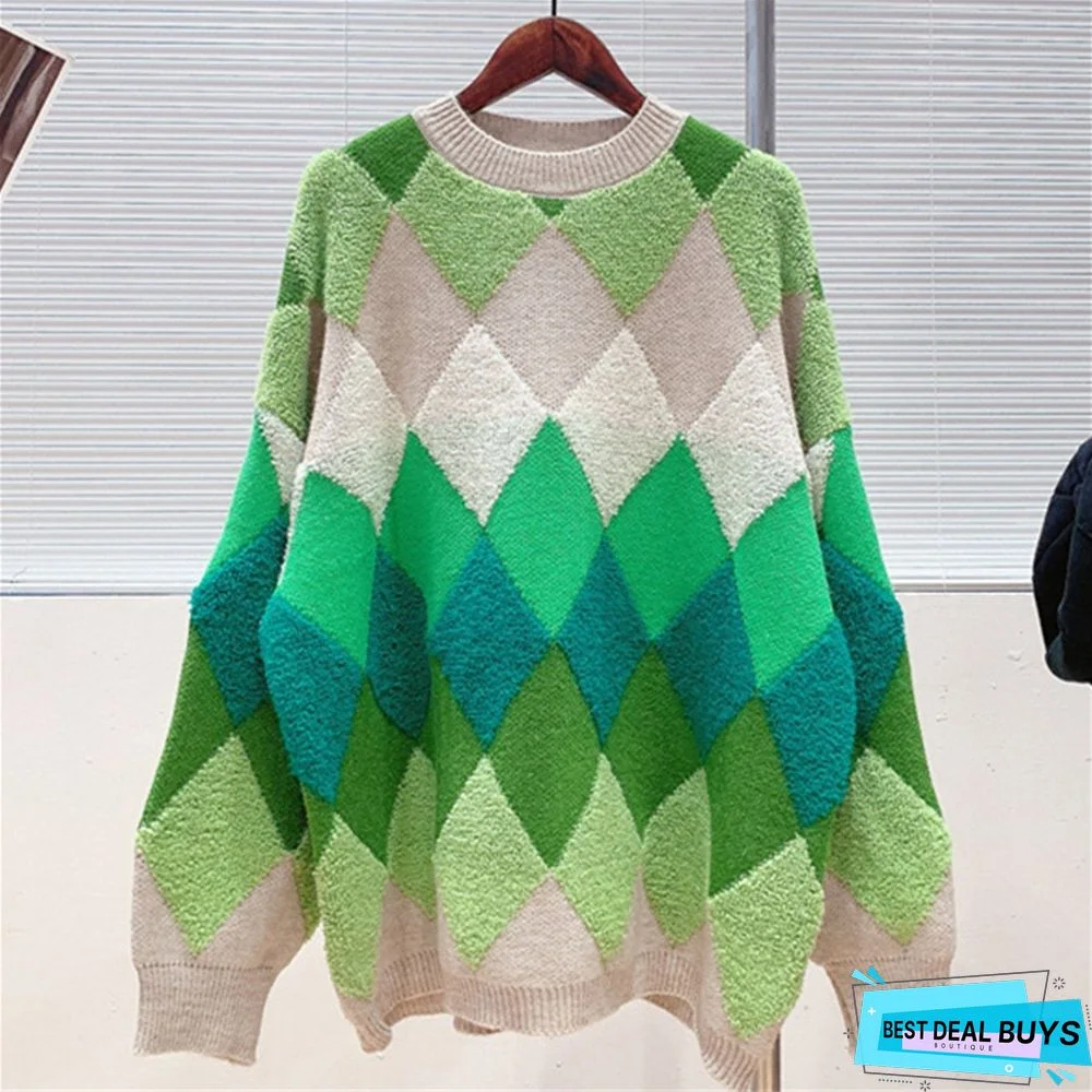 Candy Gradient Gingham Pullover