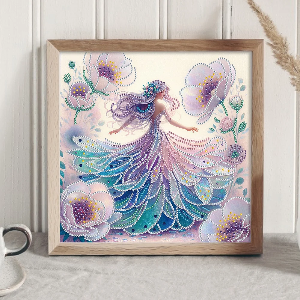 Diamond Painting - Partial Crystal Drill - Flower Girl(Canvas|30*30cm)