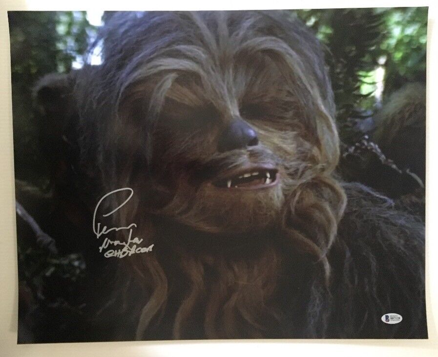 Peter Mayhew Signed Autographed 16x20 Photo Poster painting Star Wars Chewbacca BECKETT COA 6