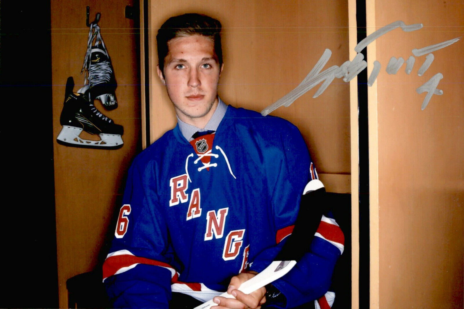 Gabriel Fontaine SIGNED 4x6 Photo Poster painting NEW YORK RANGERS #2