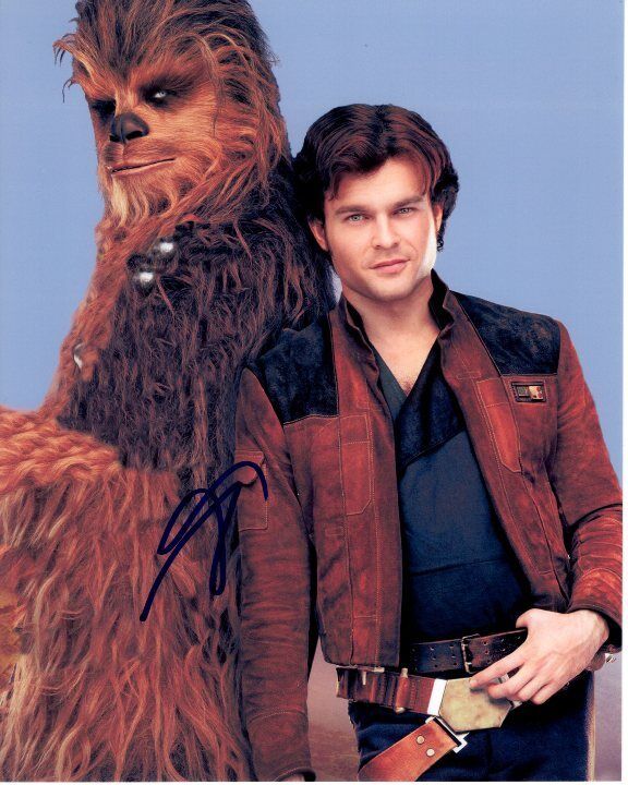 ALDEN EHRENREICH signed autographed STAR WARS HAN SOLO w/ CHEWBACCA 8x10 Photo Poster painting