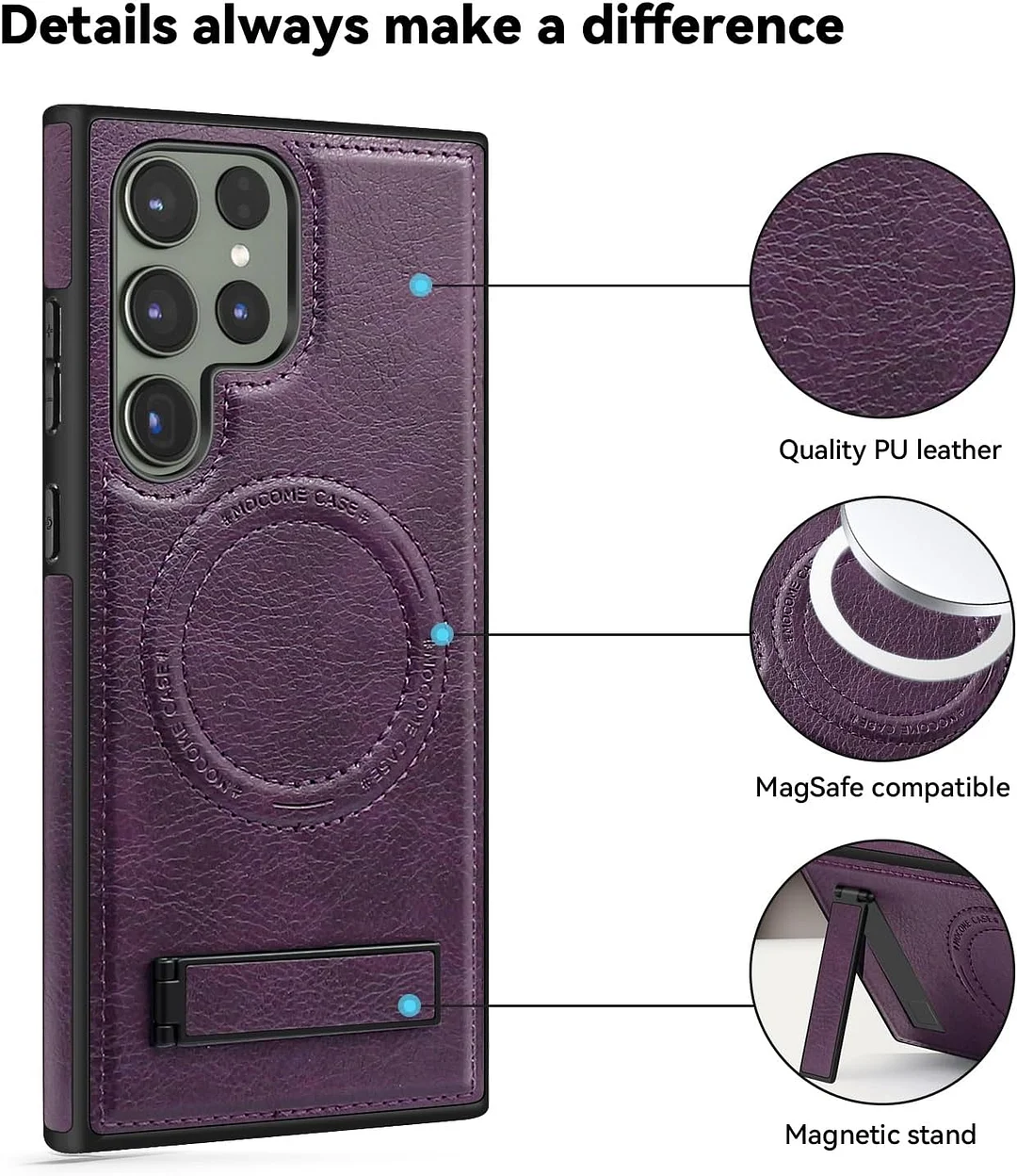 Samsung Galaxy Z Fold 6 Leather Case Magnetic Protective Case Holder Phone Case