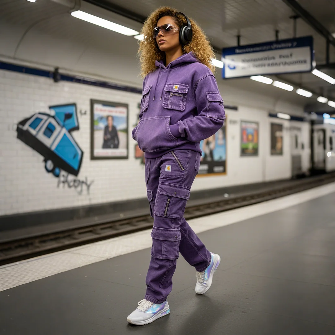 Street Style Multi-functional Multi-pocket Multi-zipper Retro Washed Cargo Trousers