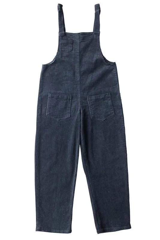 Vintage Women Corduroy Loose Overall Jumpsuit For Women