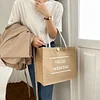 Minimal Large Capacity Linen Tote Handbag