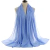 Plain Color Soft Chiffon Long Gauze Shawl Women Hijab