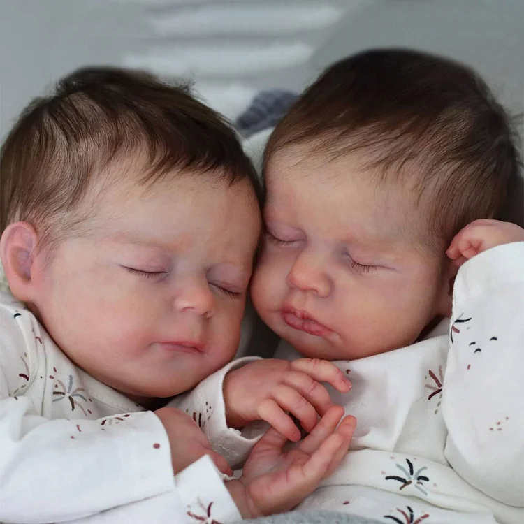 [Heatbeat Coos and Breath] 20" Sweet Sleeping Dreams Reborn Newborn Twins Sisters Slama and Cerata Truly Baby Toy,Birthday Gift Rebornartdoll® RSAW-Rebornartdoll®