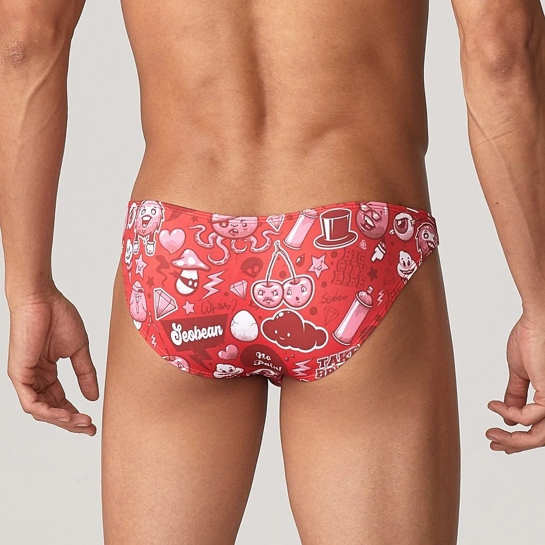 Aonga  2023 New Men's  Emotion Expression Funny Bikini Briefs Underwear