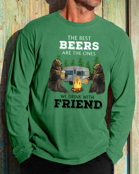 Suitmens Men's THE BEST BEERS ARE THE ONES WE DRINK WITH FRIEND Long Sleeve T-Shirt 066