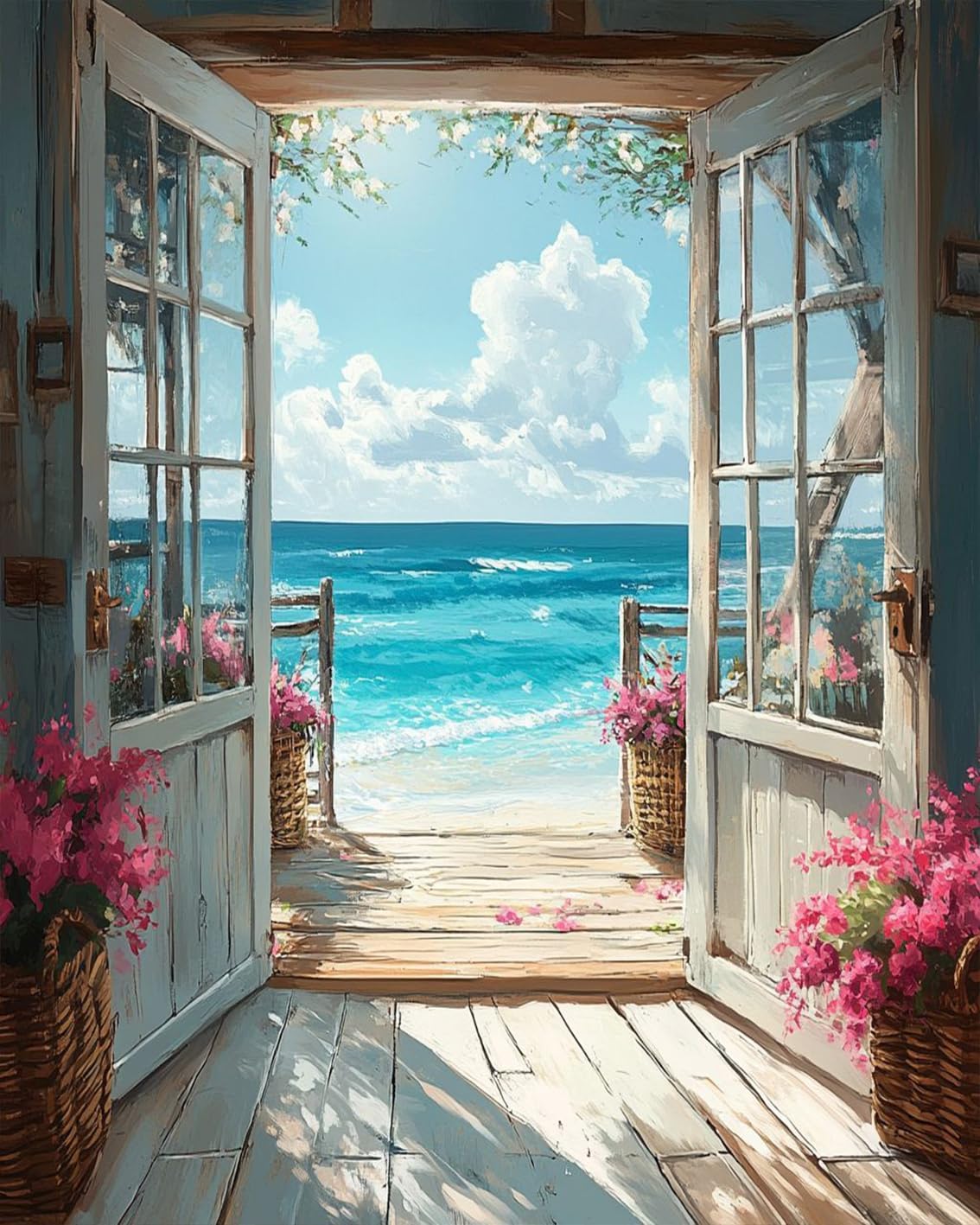 Open Door To Sunny Beach - Paint by Numbers - 30*40cm/40*50cm