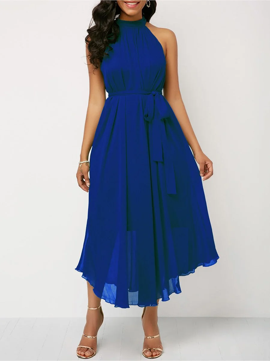 Off Shoulder Chiffon Pleated Dress