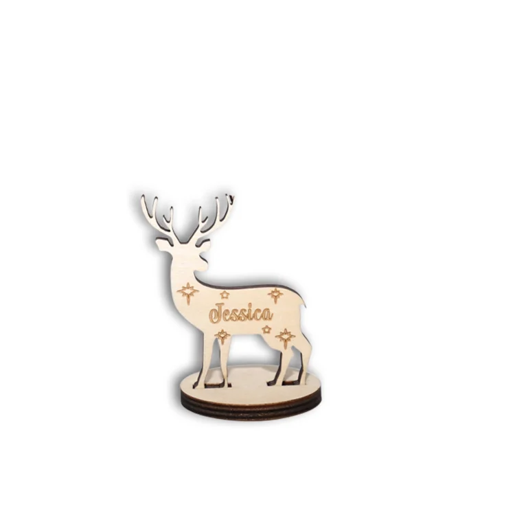 Wooden Elk Ornament Christmas Decoration  Home Toy for Kids