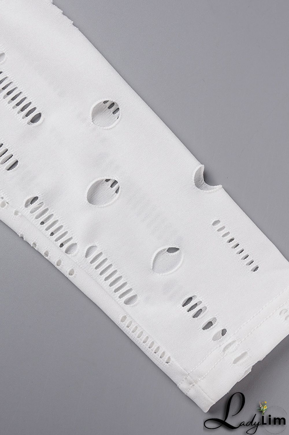 Black Fashion Sexy Solid Ripped Half A Turtleneck Long Sleeve Two Pieces