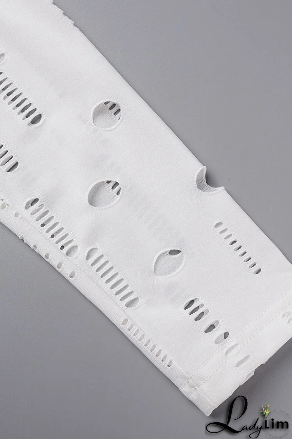 Black Fashion Sexy Solid Ripped Half A Turtleneck Long Sleeve Two Pieces