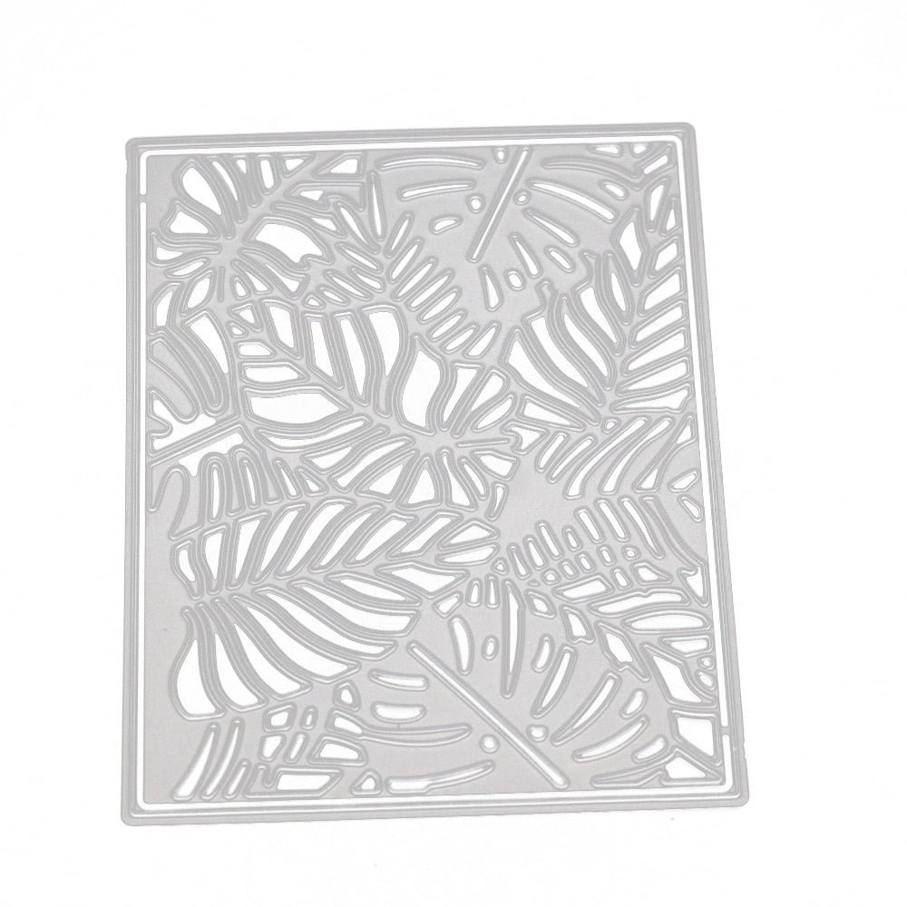 Rectangle Frame Metal Cutting Dies Tree Leaf Stencil Leaves Decoration Scrapbooking Embossing New Craft Stamps And Dies
