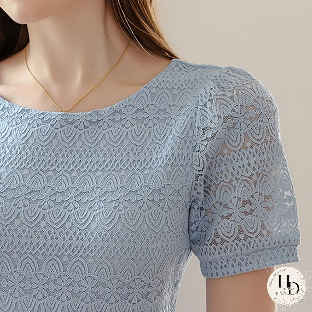 Bobokateer Short Sleeve Woman Tshirts O-Neck Tee Shirt Femme Lace Tops For Women Summer