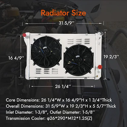 t*a様 ALLOYWORKS 3列 オールアルミラジエーター 87-06 ジー Aluminum Radiators