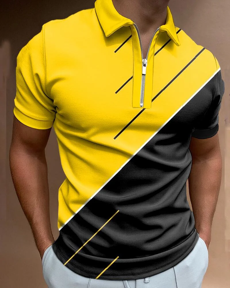 Men's Casual Print Polo Short Sleeve-040734