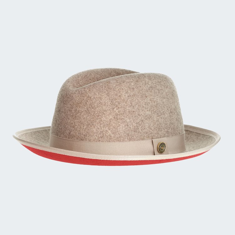 Classic Center-creased Fedora-King (Mixed Beige)
