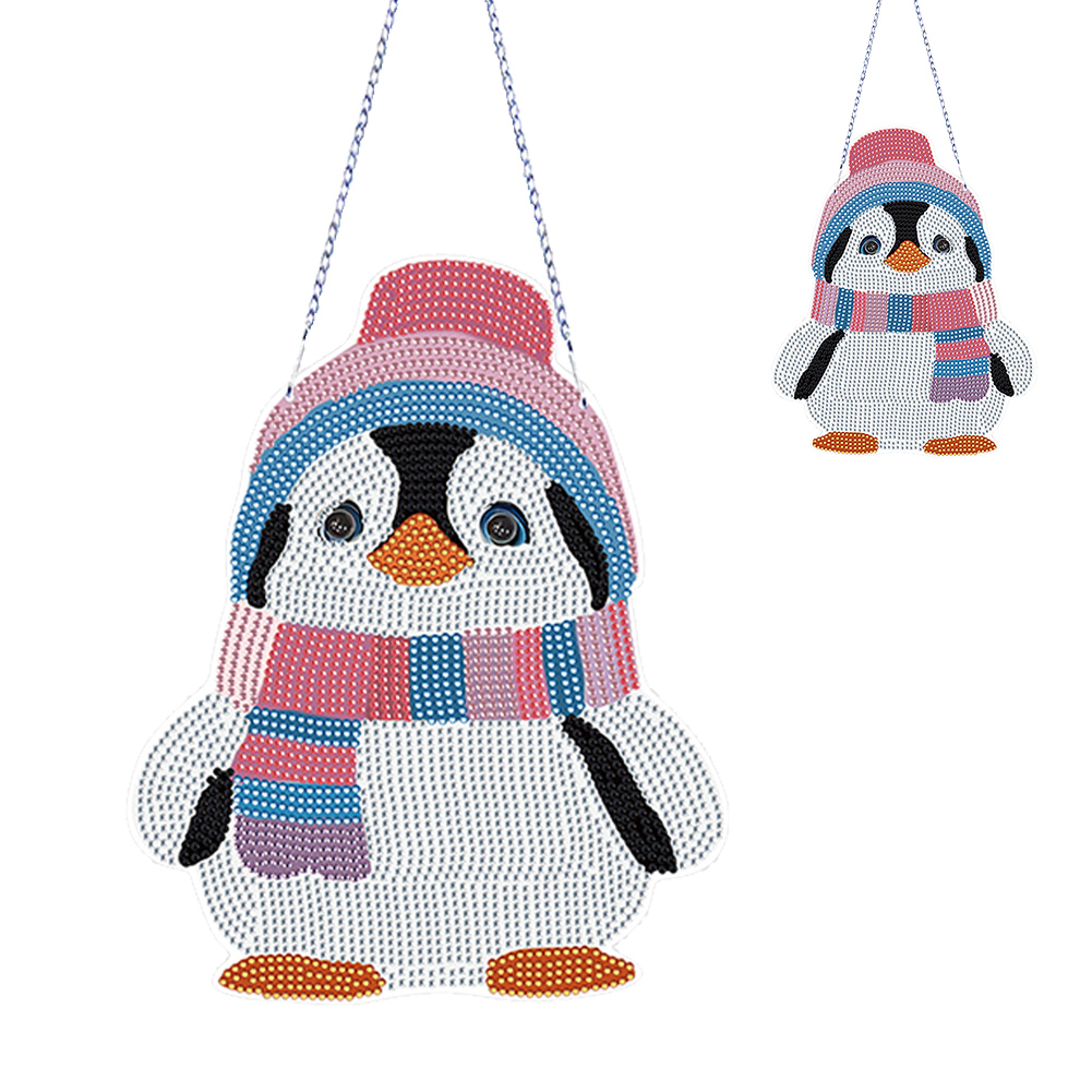 Penguin Diamond Painting Hanging Pendant 5D DIY Ornaments for Wall Window